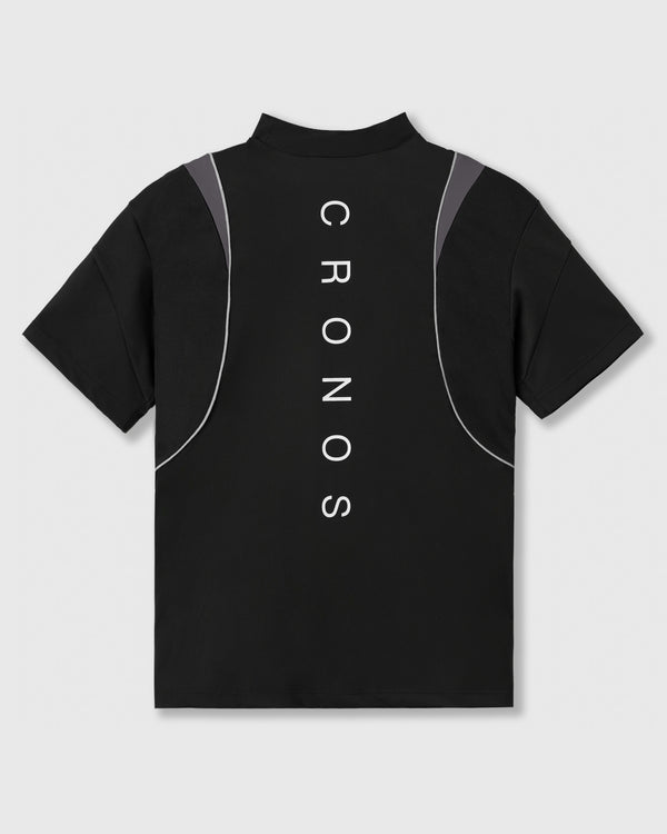 CRONOS BLACK ACTIVE MESH MOCK NECK【BLACK】