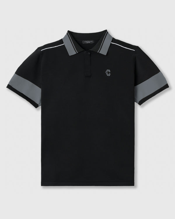 CRONOS BLACK CLEAN PIPING POLO【BLACK】