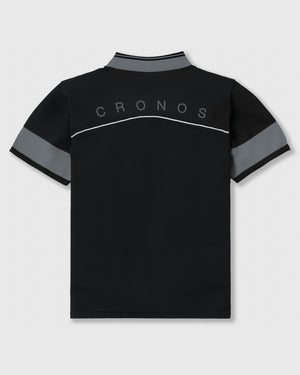 CRONOS BLACK CLEAN PIPING POLO【BLACK】