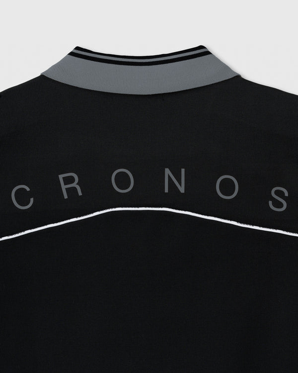 CRONOS BLACK CLEAN PIPING POLO【BLACK】