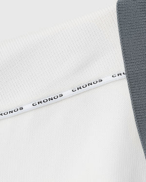CRONOS BLACK CLEAN PIPING POLO [WHITE]