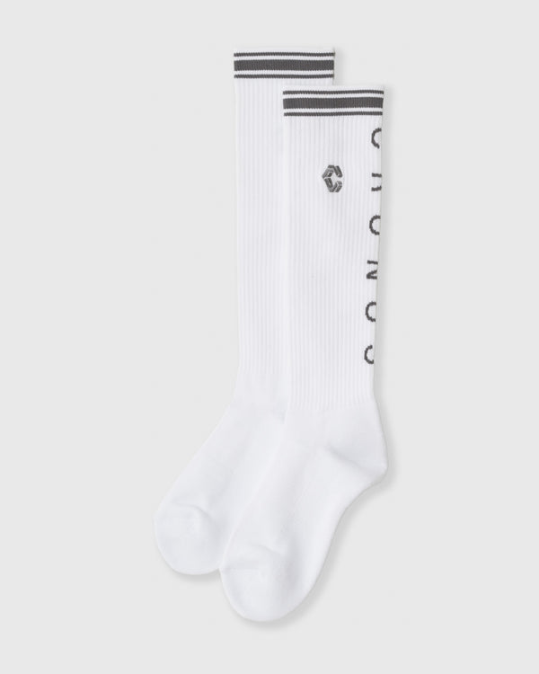 CRONOS BLACK WOMEN ROUND SOCKS【WHITE】