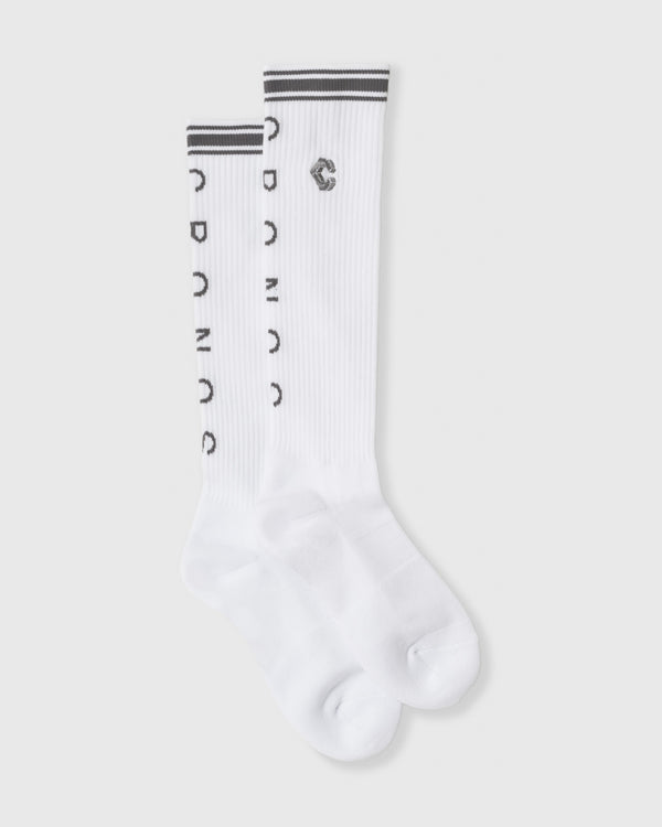 CRONOS BLACK WOMEN ROUND SOCKS【WHITE】