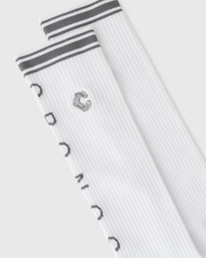 CRONOS BLACK WOMEN ROUND SOCKS【WHITE】