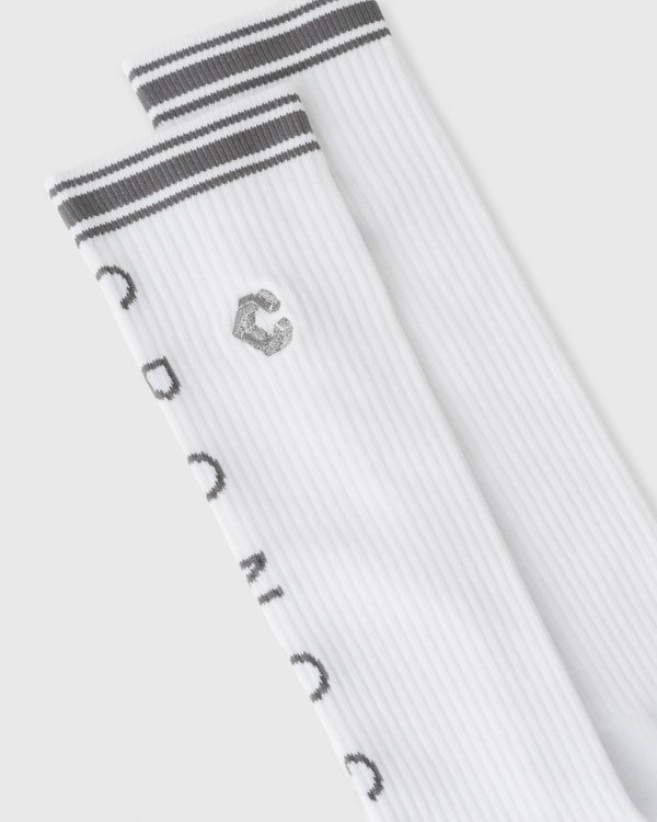 CRONOS BLACK WOMEN ROUND SOCKS【WHITE】