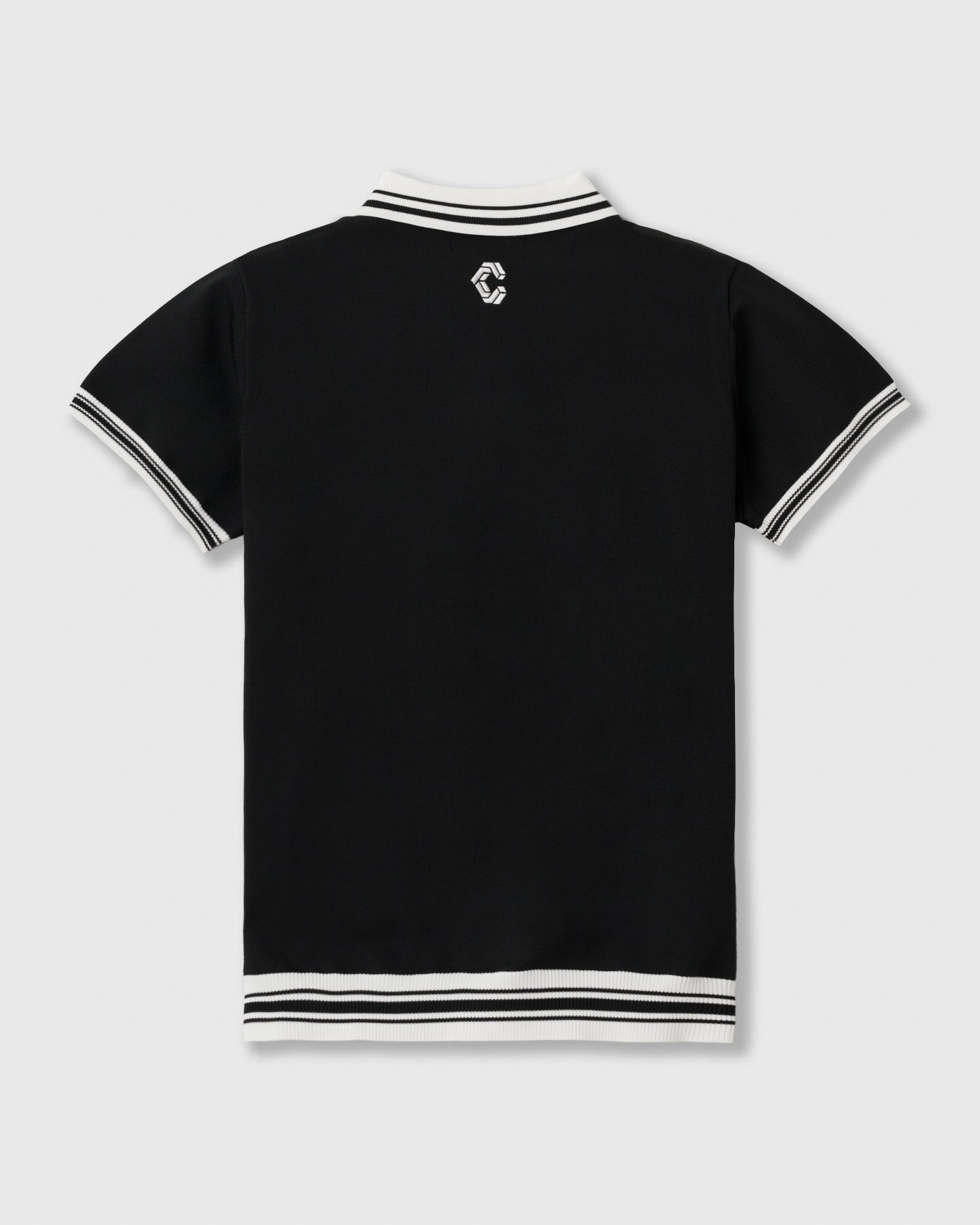 CRONOS BLACK WOMEN ROUND KNIT POLO【BLACK】