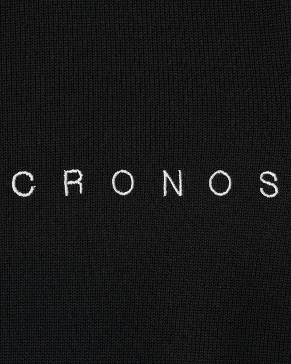 CRONOS BLACK 女款圓領針織POLO衫【BLACK】