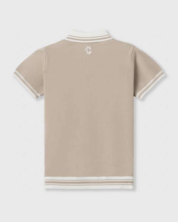 CRONOS BLACK WOMEN ROUND KNIT POLO【BEIGE】