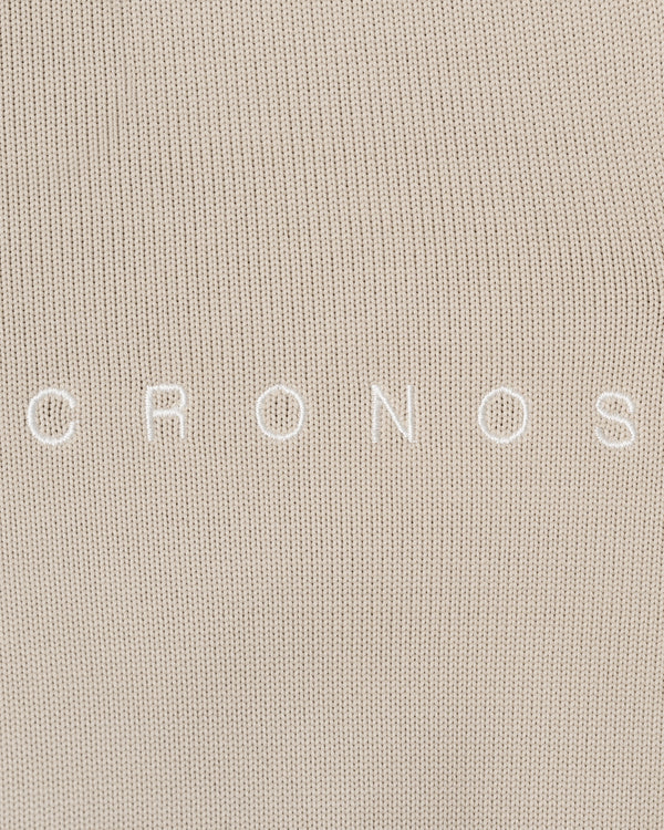 CRONOS BLACK WOMEN ROUND KNIT POLO【BEIGE】