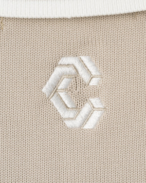 CRONOS BLACK WOMEN ROUND KNIT POLO【BEIGE】