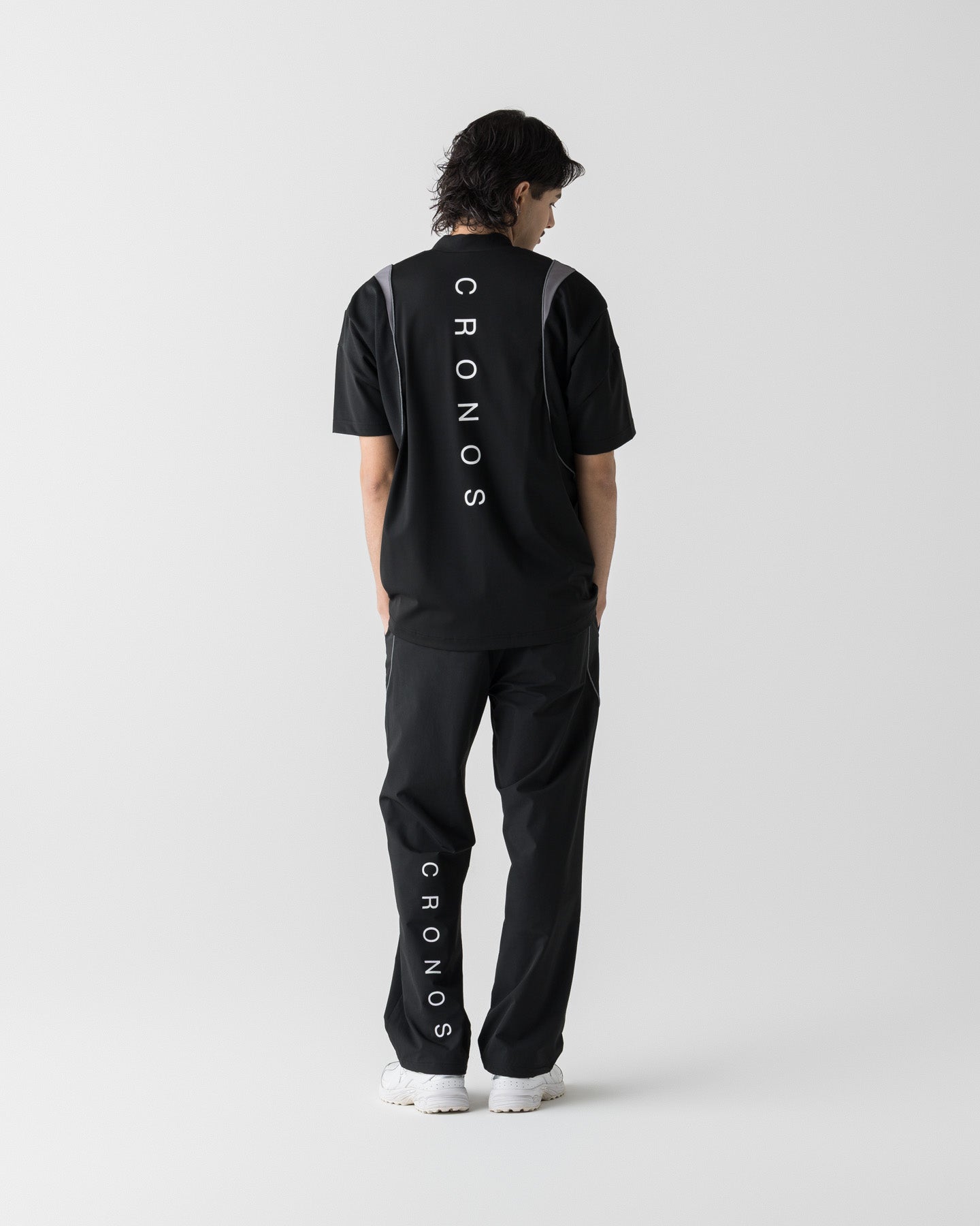 CRONOS BLACK ACTIVE MESH MOCK NECK【BLACK】