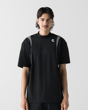 CRONOS BLACK ACTIVE MESH MOCK NECK【BLACK】