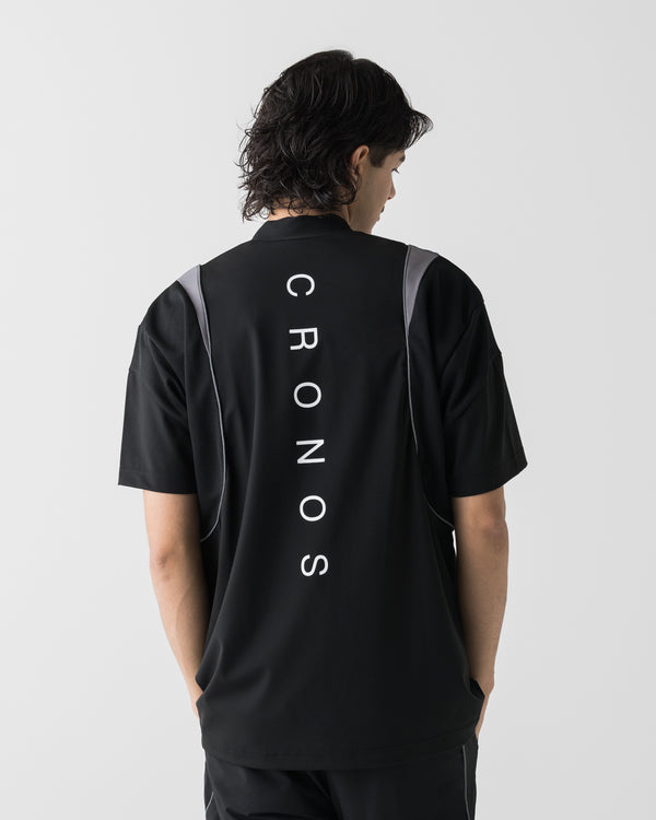 CRONOS BLACK ACTIVE MESH MOCK NECK【BLACK】