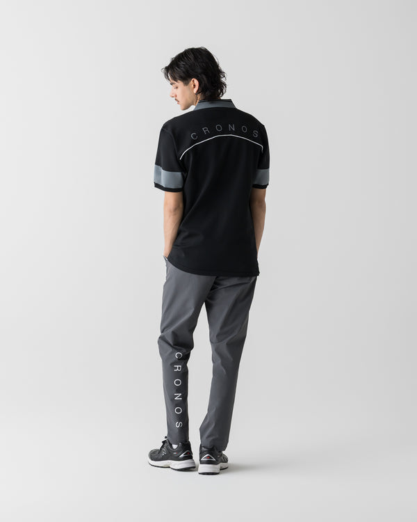 CRONOS BLACK CLEAN PIPING POLO【BLACK】