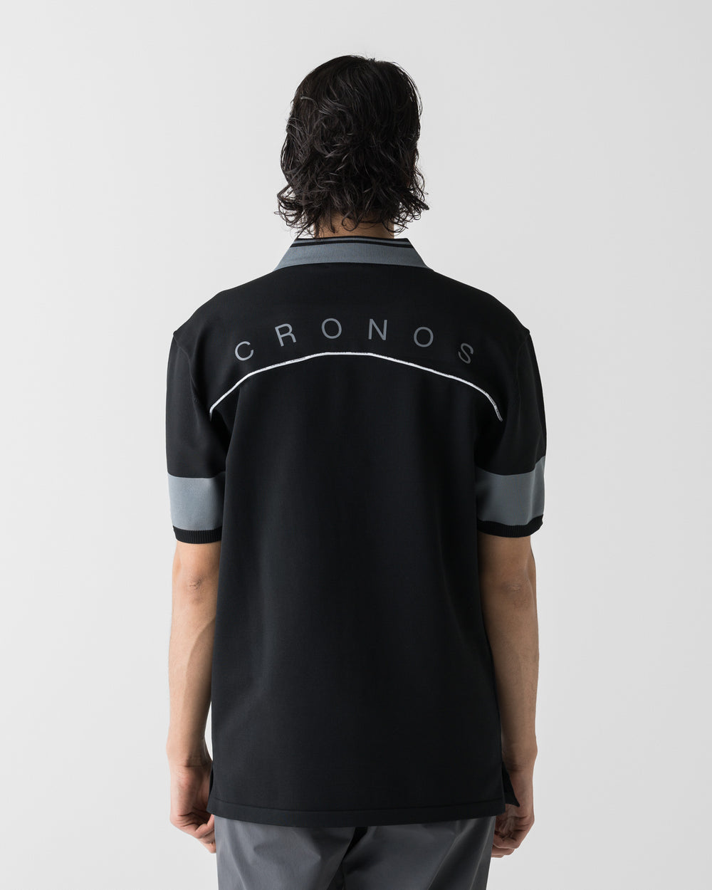 CRONOS BLACK CLEAN PIPING POLO【BLACK】