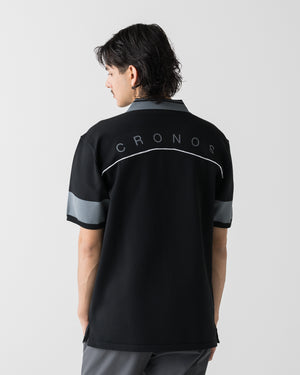 CRONOS BLACK CLEAN PIPING POLO【BLACK】
