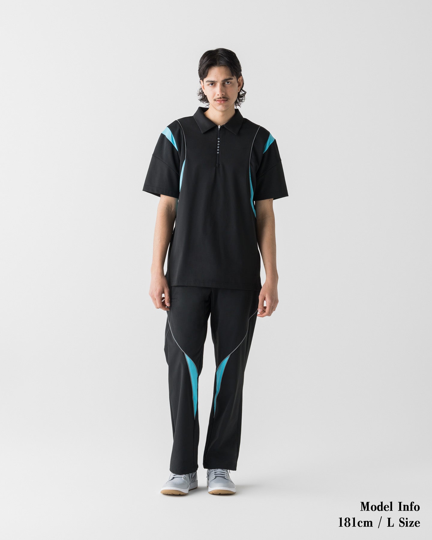 CRONOS BLACK ACTIVE MESH POLO【BLACK×BLUE】