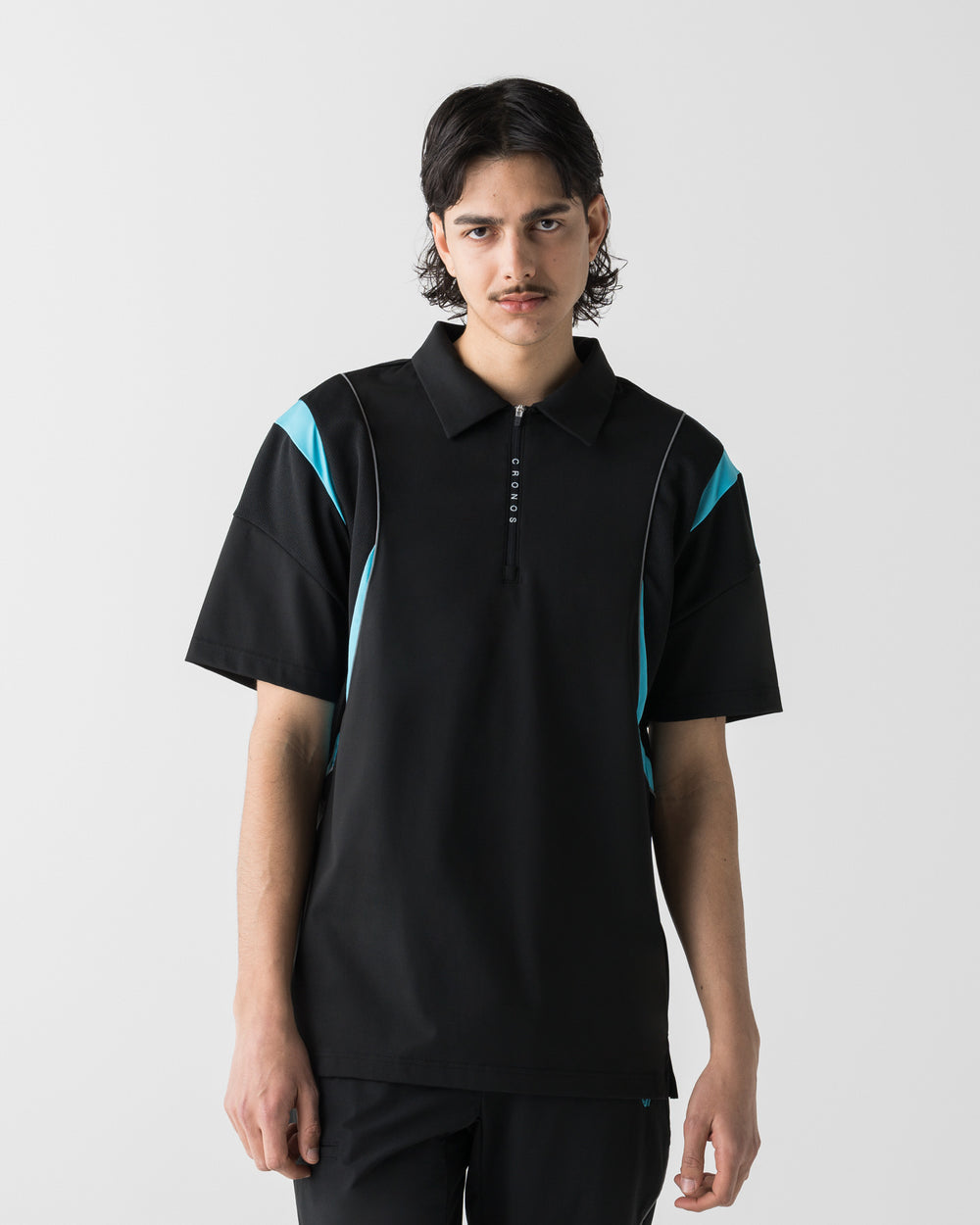 CRONOS BLACK ACTIVE MESH POLO【BLACK×BLUE】
