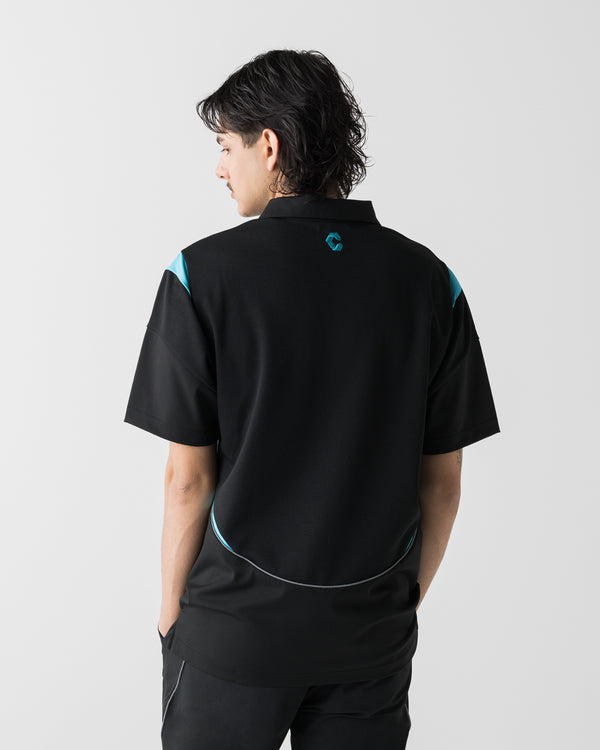 CRONOS BLACK ACTIVE MESH POLO【BLACK×BLUE】