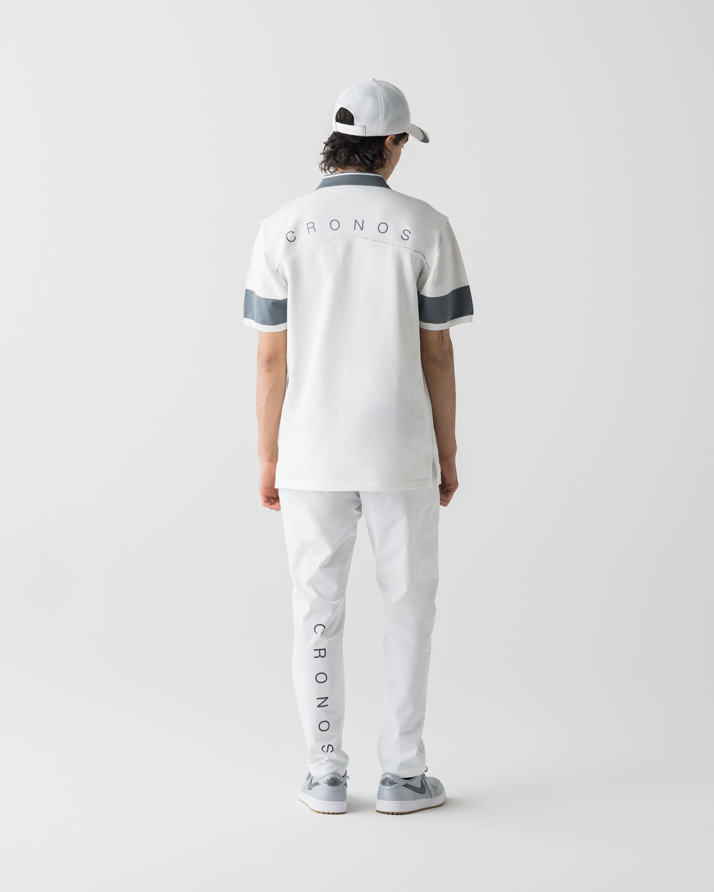CRONOS BLACK CLEAN PIPING POLO【WHITE】