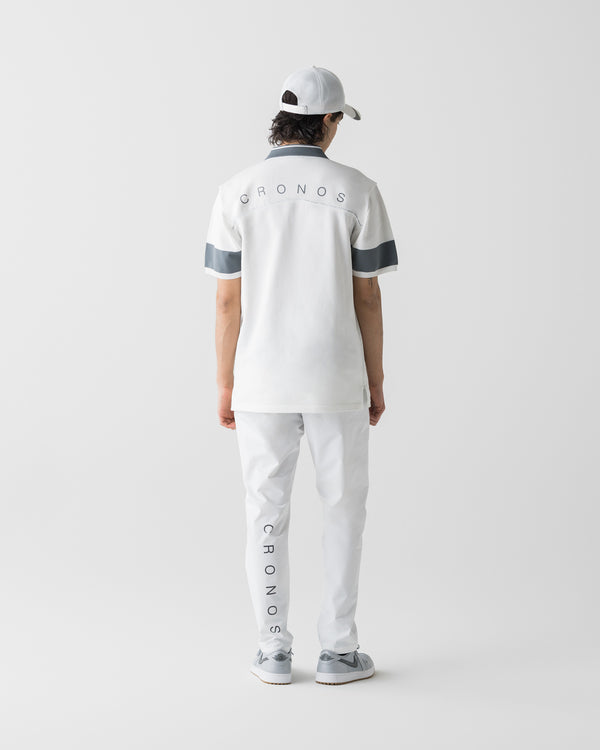 CRONOS BLACK CLEAN PIPING POLO [WHITE]