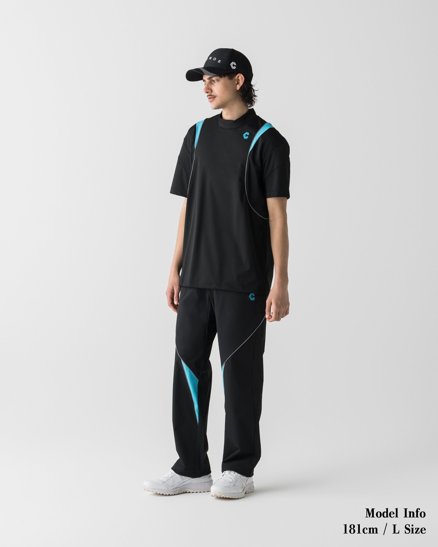 CRONOS BLACK ACTIVE MESH MOCK NECK【BLACK×BLUE】