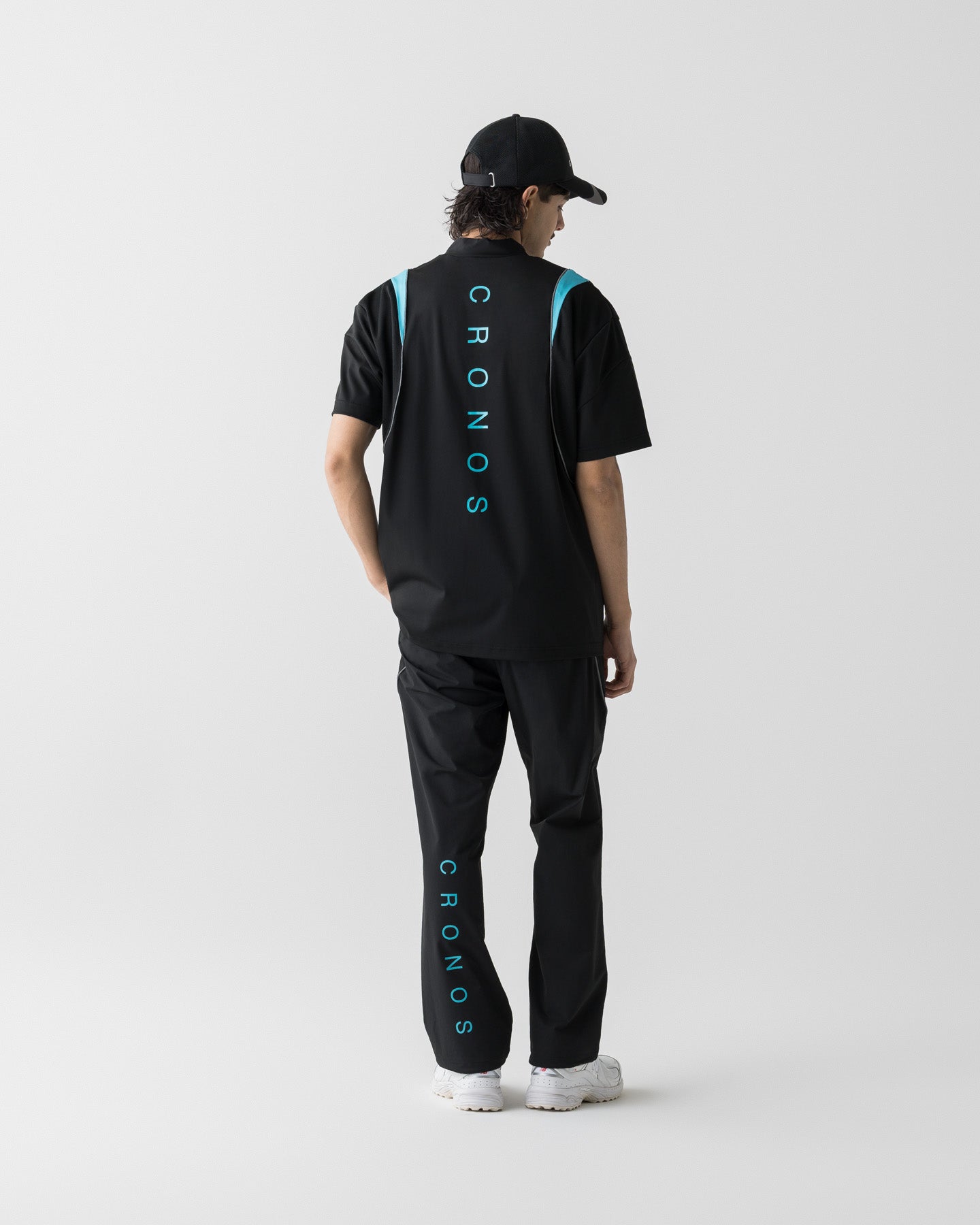 CRONOS BLACK ACTIVE MESH MOCK NECK【BLACK×BLUE】
