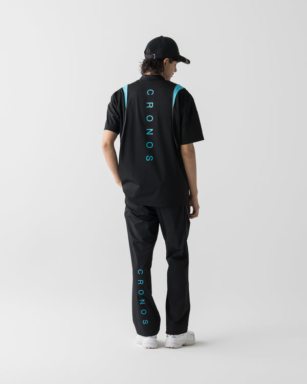 CRONOS BLACK ACTIVE MESH MOCK NECK【BLACK×BLUE】