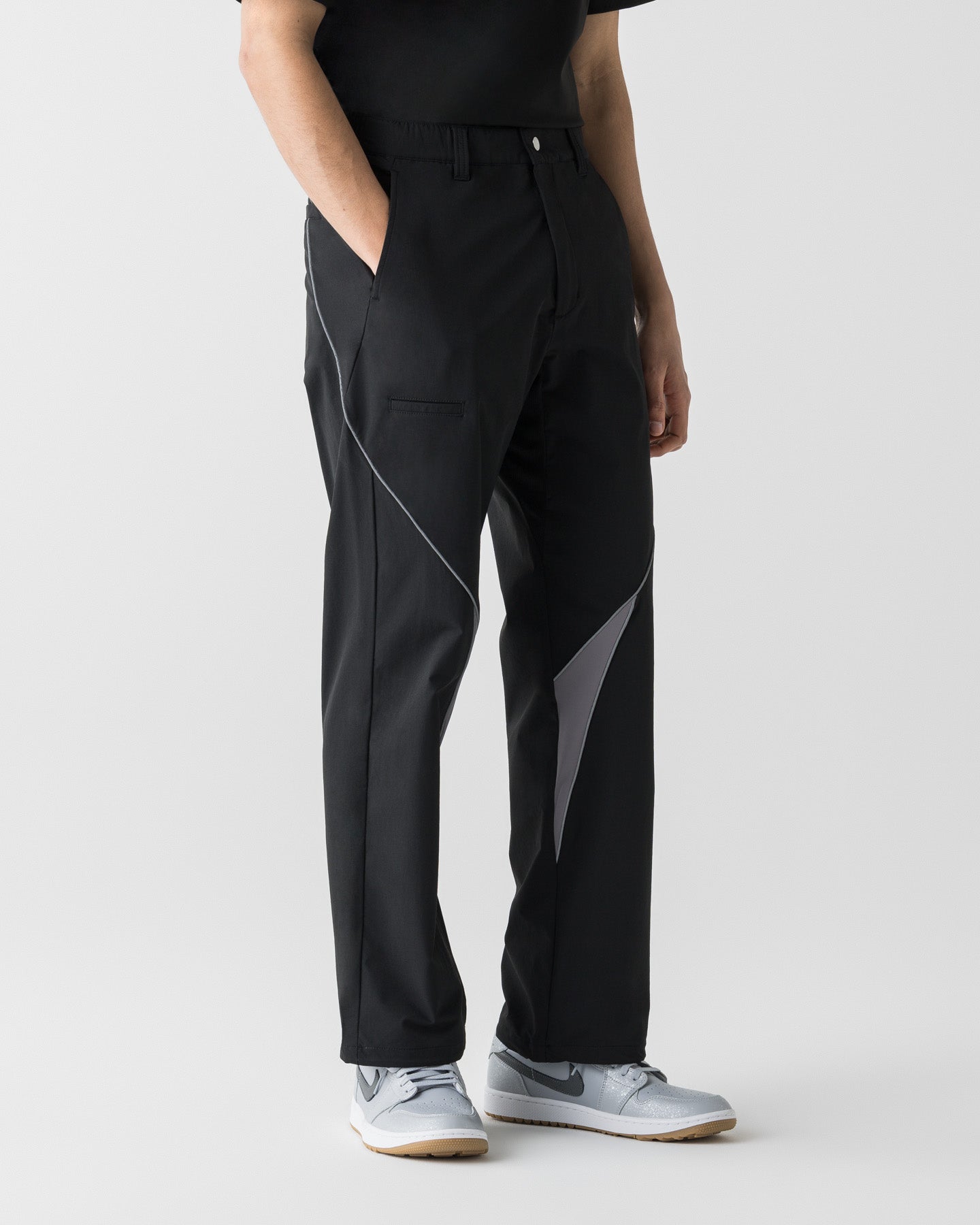 新品！CRONOS ブラック フィットパンツ CRONOS BLACK ACTIVE FIT PANTS【BLACK×WHITE】