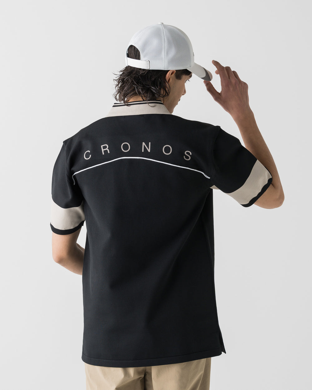 CRONOS BLACK CLEAN PIPING POLO [BEIGE]