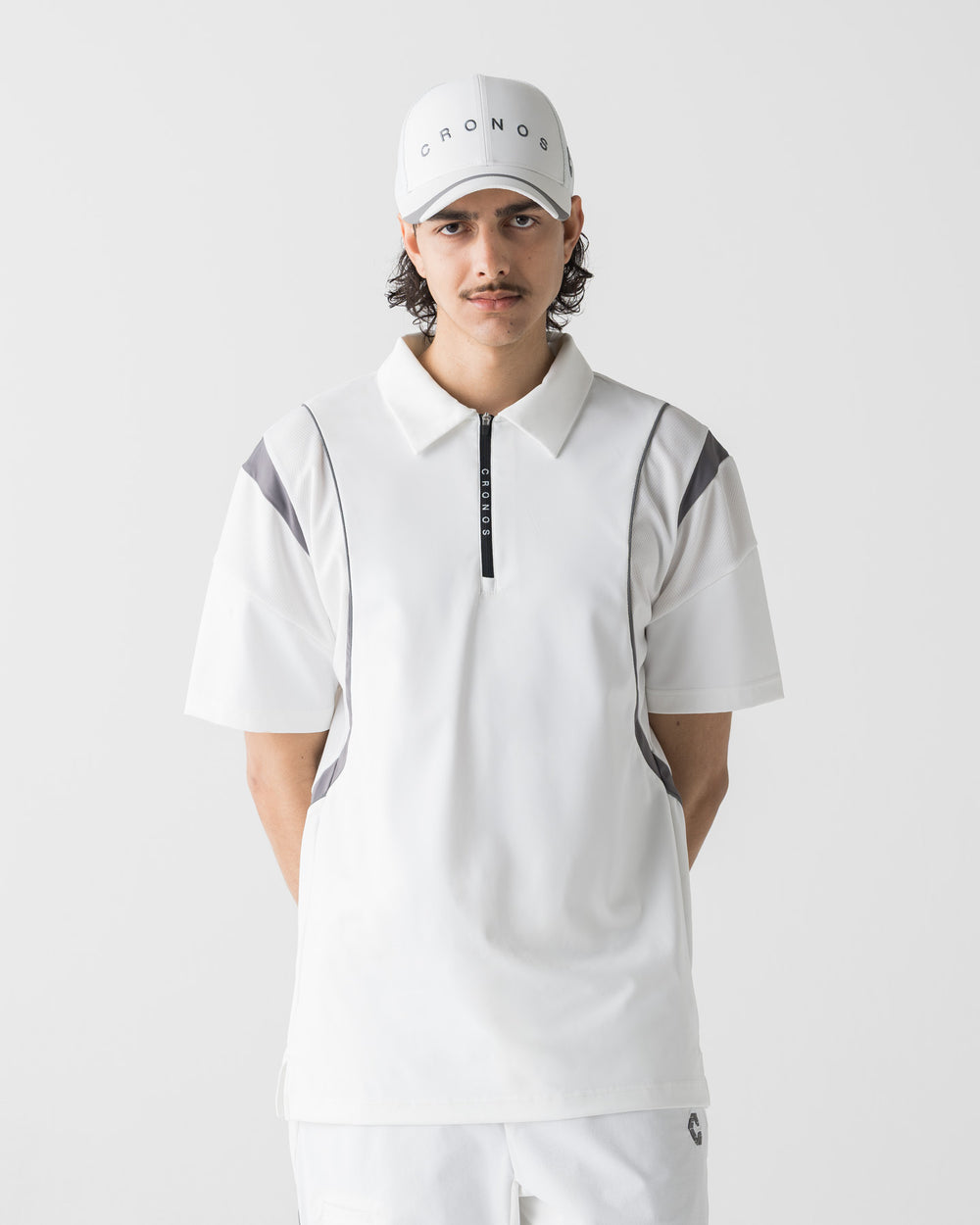CRONOS BLACK ACTIVE MESH POLO【WHITE】