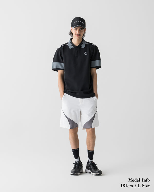 CRONOS BLACK ACTIVE MESH SHORTS【WHITE】