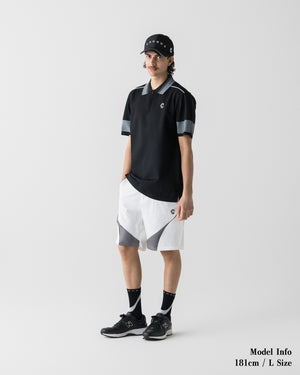 CRONOS BLACK ACTIVE MESH SHORTS【WHITE】