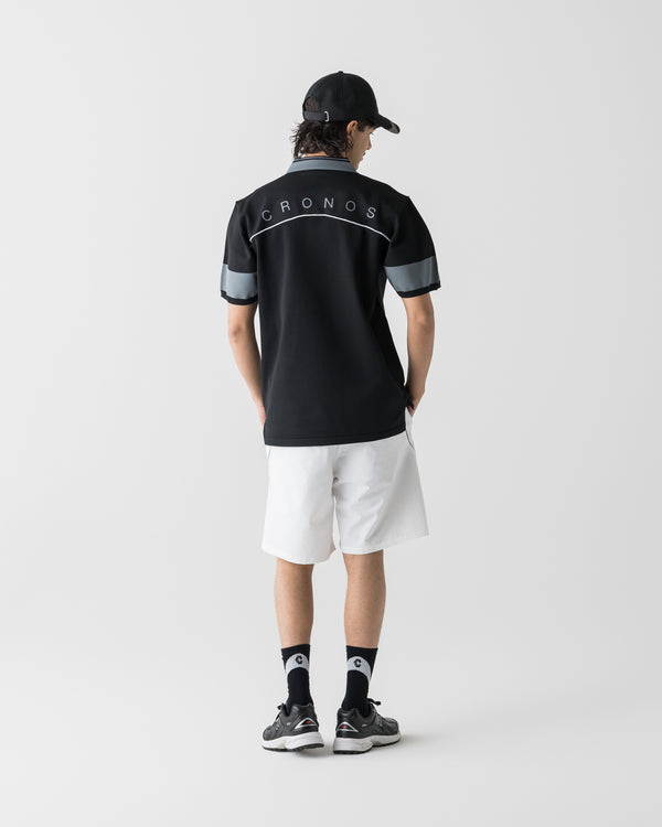 CRONOS BLACK ACTIVE MESH SHORTS【WHITE】