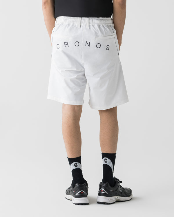 CRONOS BLACK ACTIVE MESH SHORTS【WHITE】