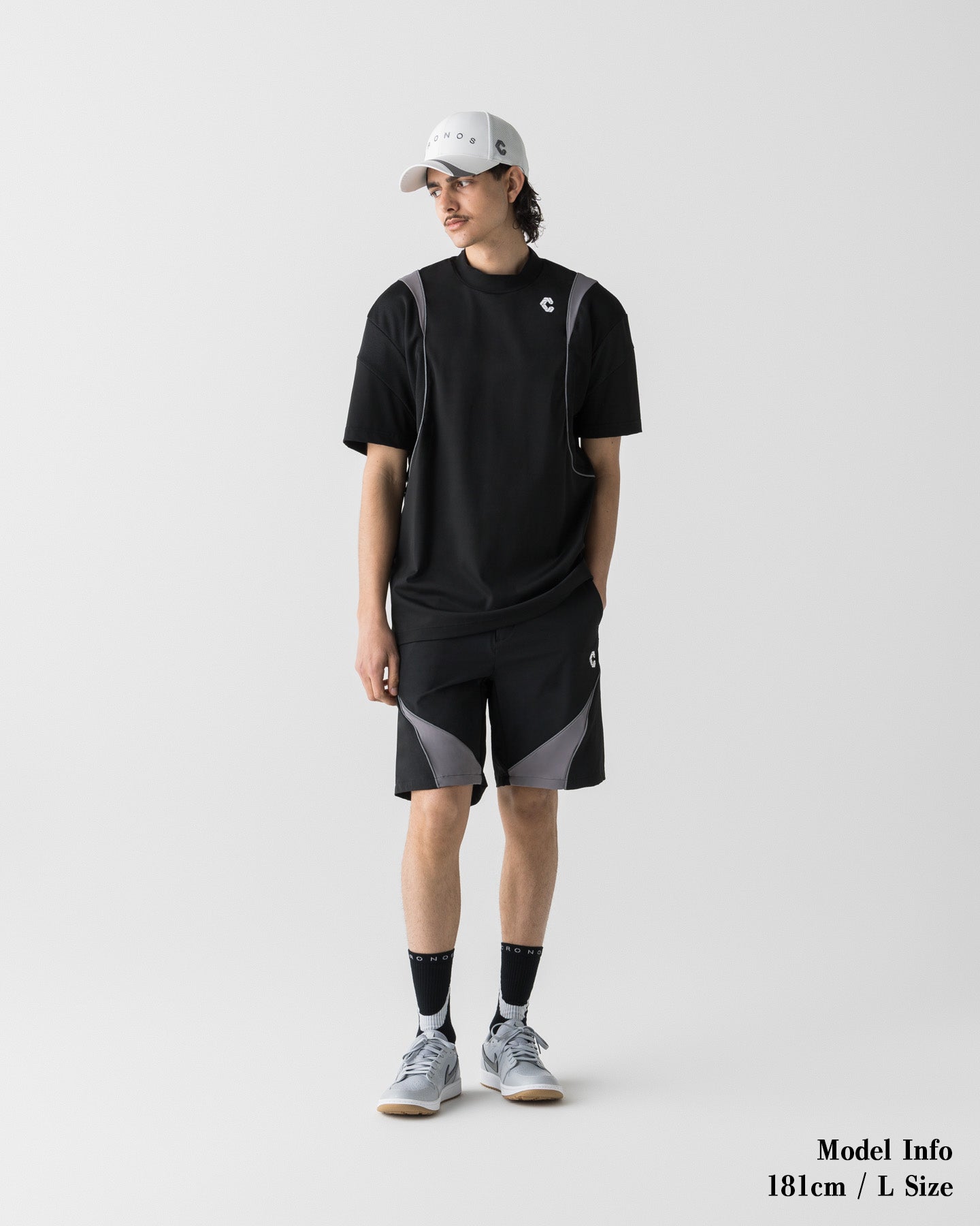 CRONOS BLACK ACTIVE MESH SHORTS【BLACK】