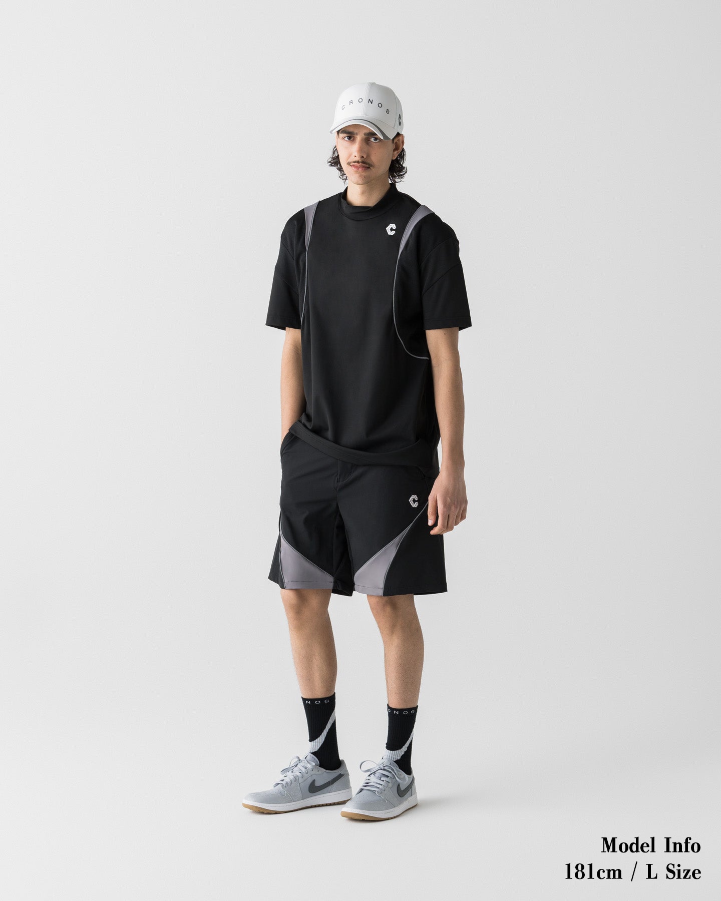CRONOS BLACK ACTIVE MESH SHORTS【BLACK】