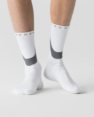 CRONOS BLACK CURVE LINE SOCKS【WHITE】
