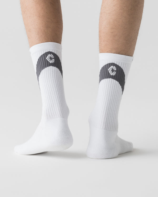CRONOS BLACK CURVE LINE SOCKS【WHITE】