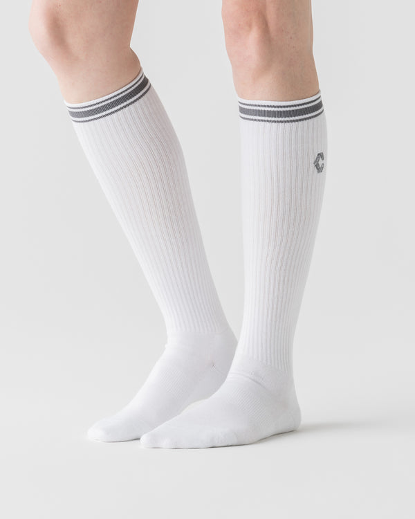 CRONOS BLACK WOMEN ROUND SOCKS【WHITE】