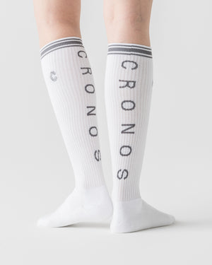 CRONOS BLACK WOMEN ROUND SOCKS【WHITE】