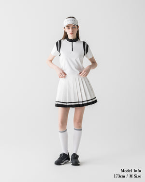 CRONOS WOMEN 黑色圓領短裙【白色】