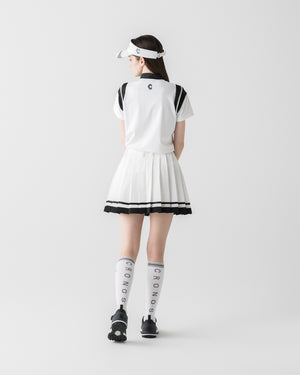 CRONOS WOMEN 黑色圓領短裙【白色】