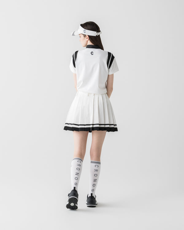 CRONOS WOMEN 黑色圓領短裙【白色】