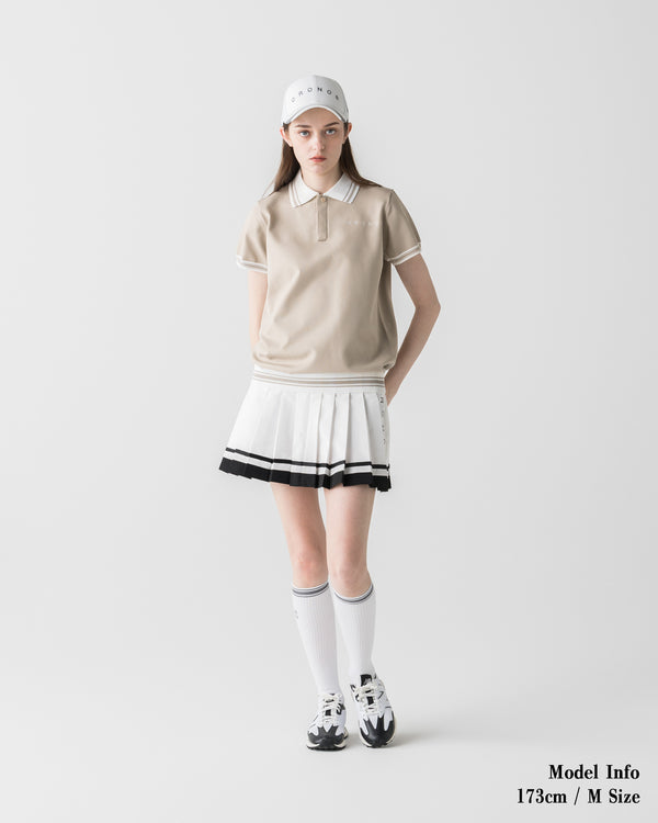 CRONOS WOMEN 黑色圓領短裙【白色】