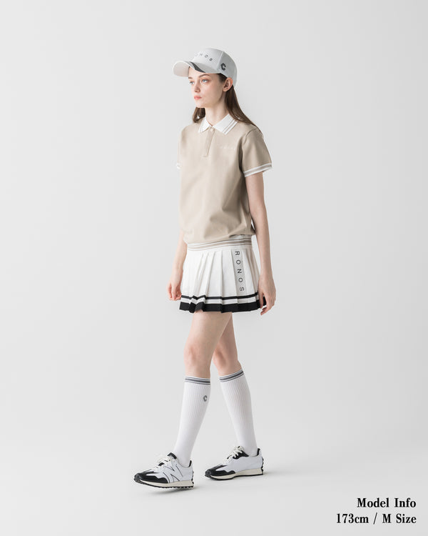 CRONOS WOMEN 黑色圓領短裙【白色】