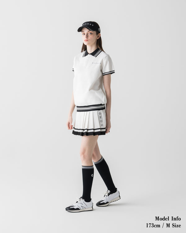 CRONOS WOMEN 黑色圓領短裙【白色】