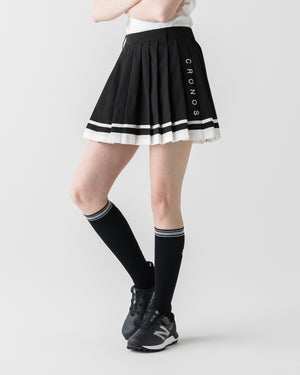 CRONOS WOMEN BLACK ROUND SOCKS [BLACK]