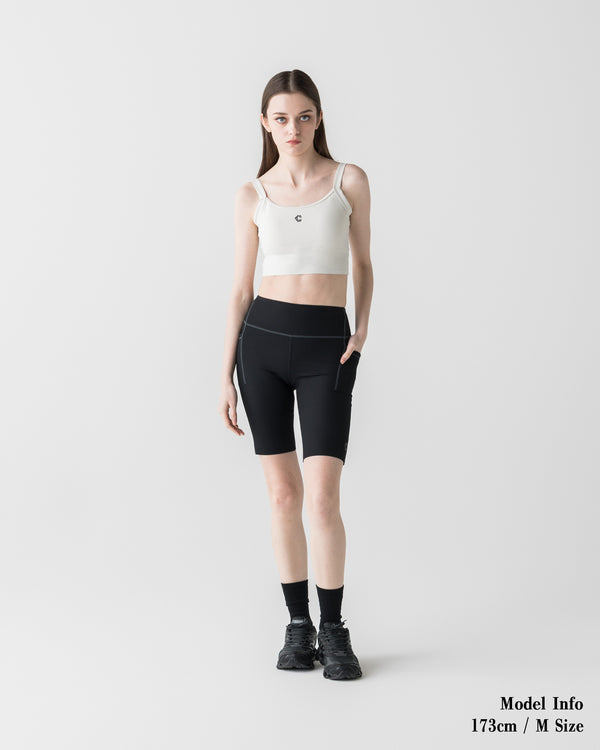 CRONOS×MEISA ACTIVE SHORT LEGGINGS [BLACK]