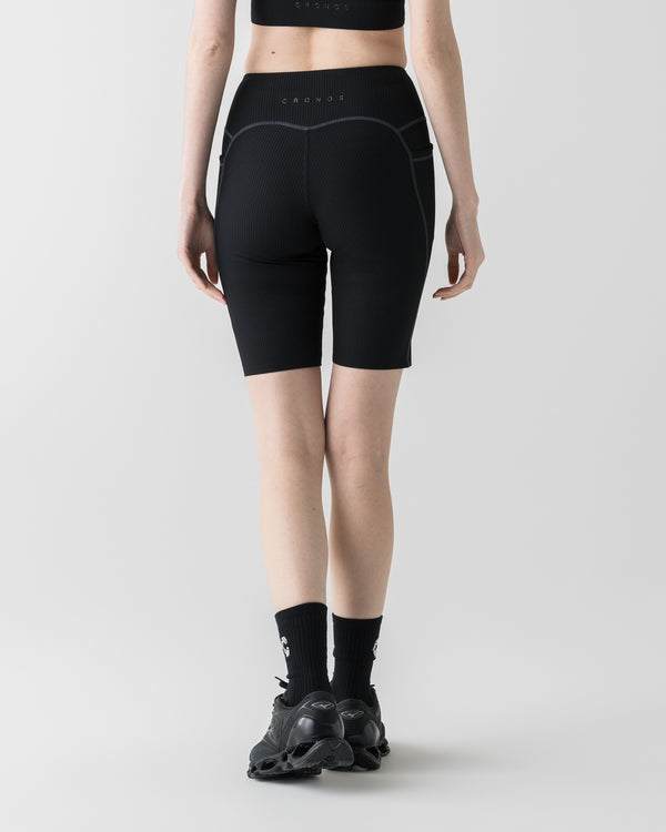 CRONOS×MEISA ACTIVE SHORT LEGGINGS [BLACK]